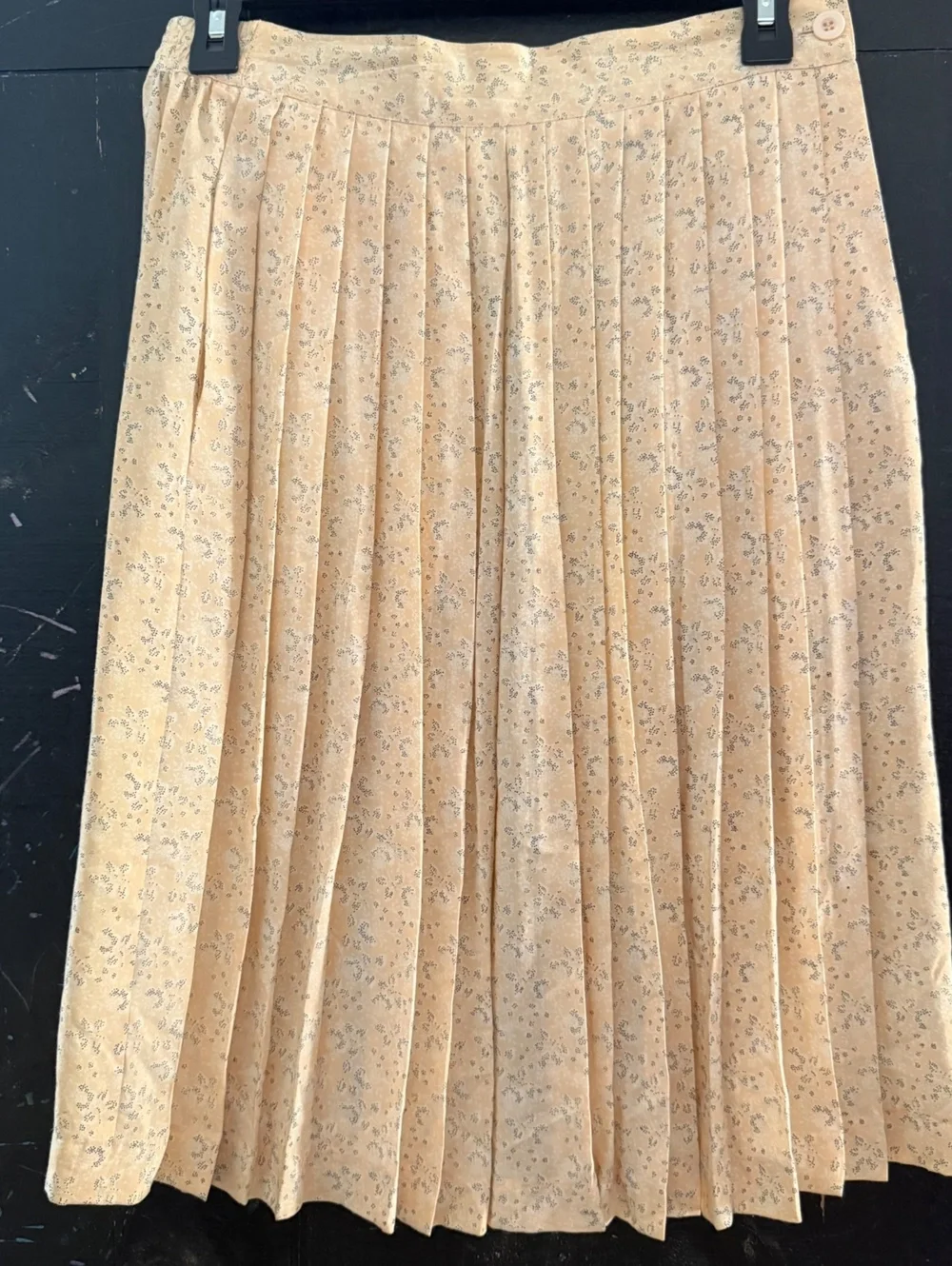 Vino De Casa Beige Floral Pleated Midi Skirt Cottagecore Size S Vintage
